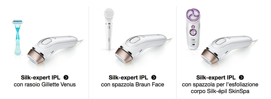 Braun Silk Expert spazzola esfoliazione silk epil skin spa rasoio gillette accessori kit